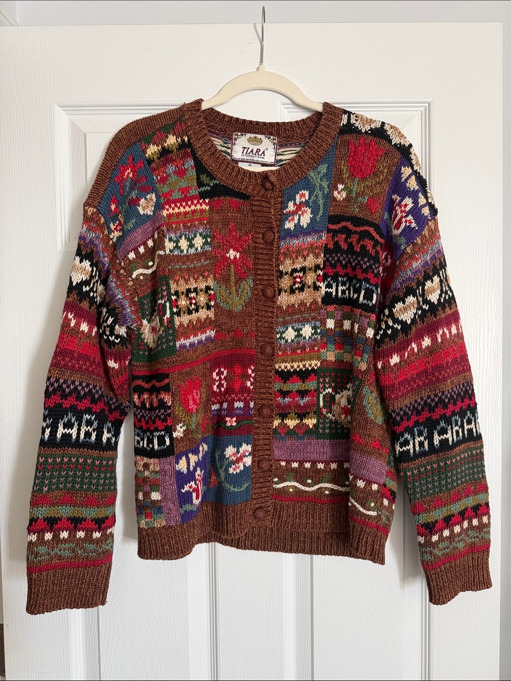 Tiara International Vintage Patchwork Cardigan